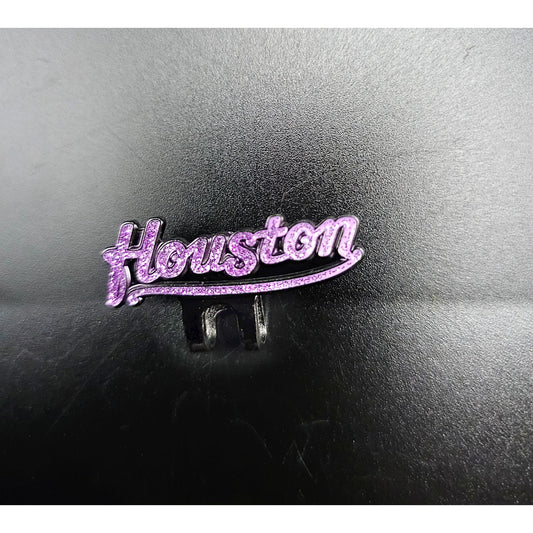 Houston Purple Hat Clip